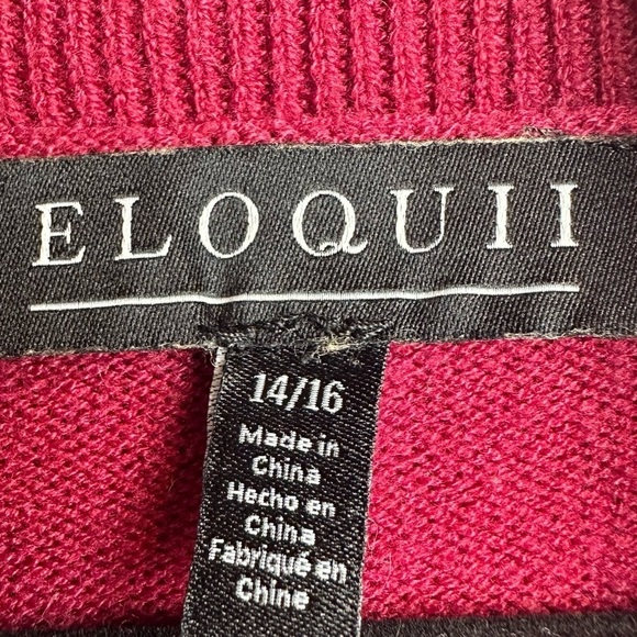 ELOQUII Turtleneck Pullover Ribbed Sweater Biking Red Women’s 14/16 Plus Size - Picture 4 of 9